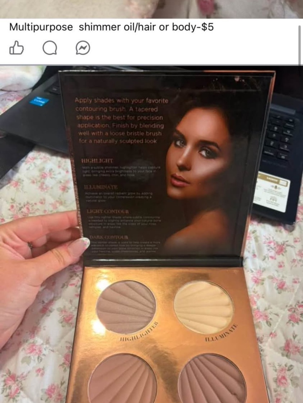 Shimmering Face Palette – Highlight & Contour (Neutral Tones)